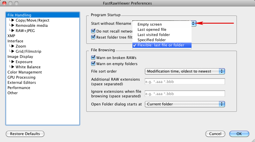 FastRawViewer 1.3.9. Start without file name