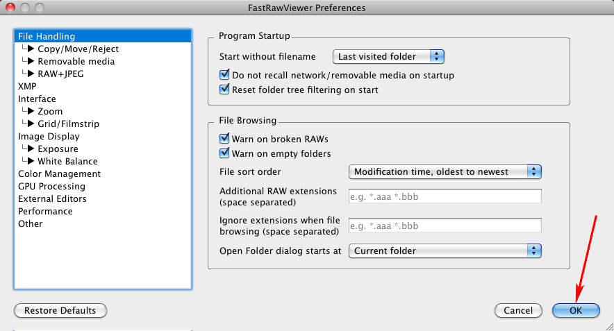 FastRawViewer 1.3.8. Accept ShiftClock Hidden Settings