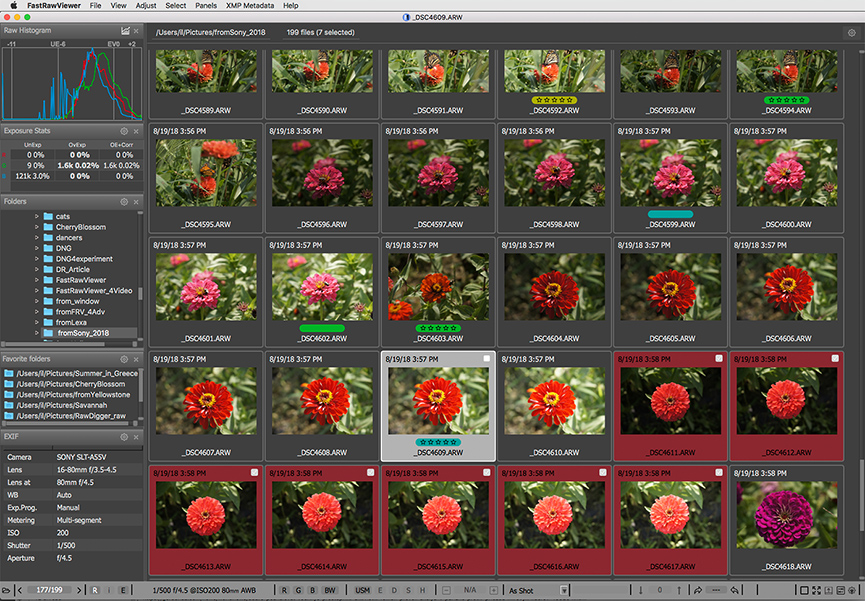 FastRawViewer. Sorting Photos