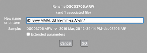FastRawViewer 2.0. Renaming with custom time format